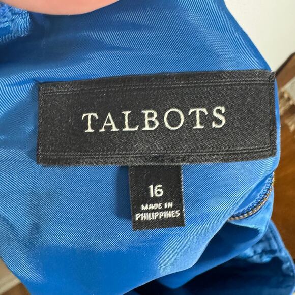 Talbots Wool Skirt Women 16 Plus Size Blue Mid Thigh Length Preppy Old Money - Picture 5 of 7